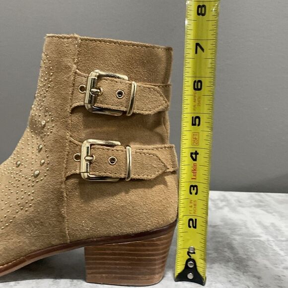 Zara Suede Gold Studded Ankle Boots/Booties Size 36 US 6 - Picture 16 of 16